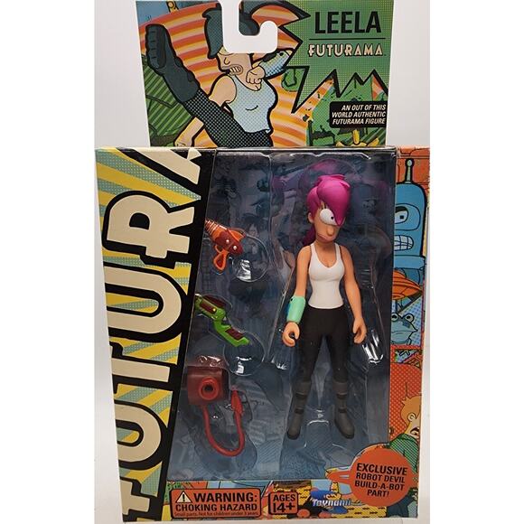 Toynami Futurama 2007 Leela Action Figure & Robot Devil Build A Bot Part